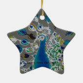 © P Wherrell erster Pfau Babys Weihnachts Keramik Ornament (Hinten)