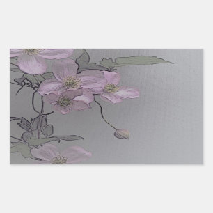 © P Wherrell Schöne, blassrosa Klematitis Rechteckiger Aufkleber
