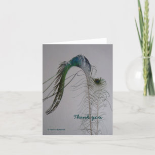 © P Wherrell Thank you peacock feather notecard Dankeskarte
