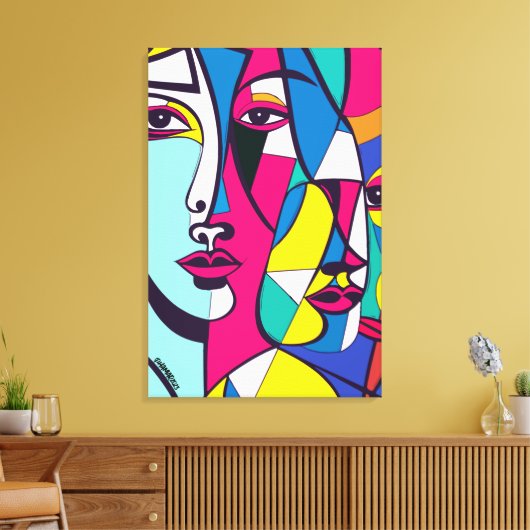 PA_003 Abstrakter Pop Art Leinwanddruck (Insitu (Wohnzimmer))