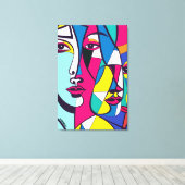 PA_003 Abstrakter Pop Art Leinwanddruck (Insitu (Holzboden))