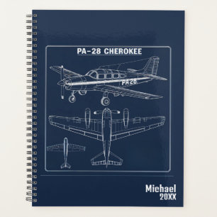PA-28 Cherokee Flugzeug Bauplan Blau Luftfahrt Planer