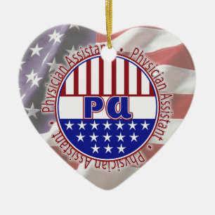 PA Arzt Assistenzärztliche PATRIOTISCHE ABZEICHEN Keramik Ornament