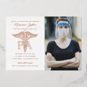 PA Ärztliche Assistant Abschluss Foto Rose Folieneinladung (Vorderseite)