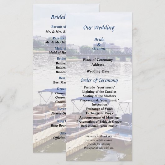 PA - Aussicht auf das Hochzeitsprogramm der Walnut Programm (Vorne/Hinten)