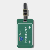 PA-Autobahn Pittsburghs Pennsylvania: Gepäckanhänger (Vorderseite vertikal)