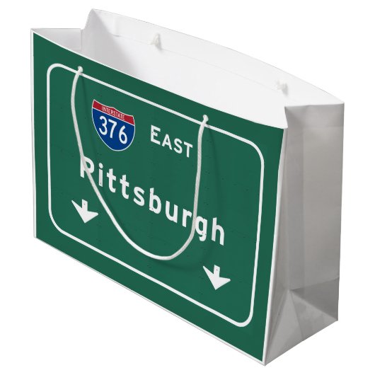 PA-Autobahn Pittsburghs Pennsylvania: Große Geschenktüte (Rückseite Schrägansicht)