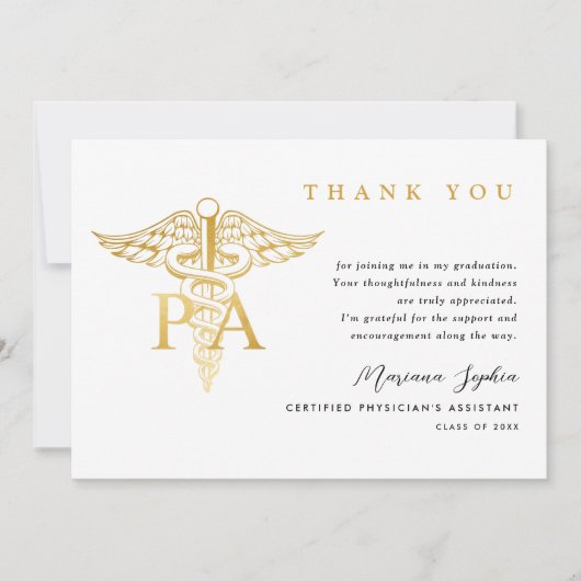 PA Caduceus Abschluss Danke (Vorderseite)