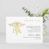 PA Caduceus Graduation Thank You Dankeskarte (Stehend Vorderseite)