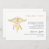 PA Caduceus Graduation Thank You Dankeskarte (Vorne/Hinten)