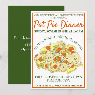 PA Dutch Fire Hall Pot Pie Abendessen Abendessen A Einladung