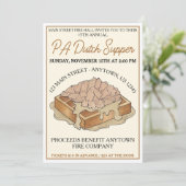 PA Dutch Food Fire Hall Hähnchen und Waffeln Einladung (Stehend Vorderseite)