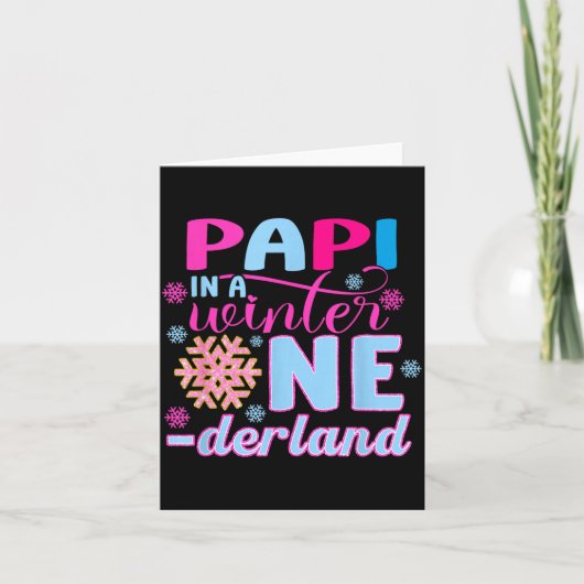 Pa In A Winter Onederland Bday Girl Sweet Snowflak Karte (Vorderseite)