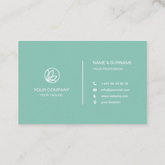 Pa— Lotus Turquoise Visitenkarte (Rückseite)