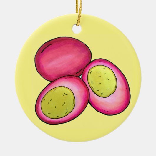 PA Niederländische Lebensmittel gepflückte, hartge Keramik Ornament (Vorne)