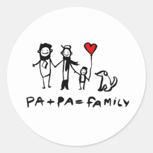Pa + Pa = Familie Runder Aufkleber