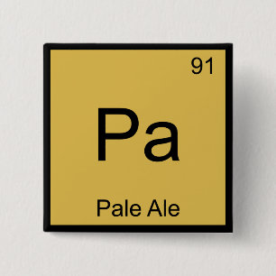 Pa - Pale Ale Chemie-Element-Symbol-Bier-T-Shirt Button