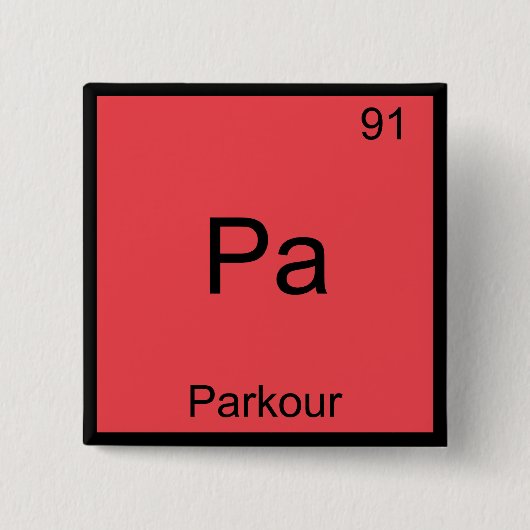 Pa - Parkour Funny Chemistry Element Symbol T-Shir Button (Vorderseite)