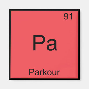 Pa - Parkour Lustiges Chemie-Element-Symbol-T-Shir Magnet