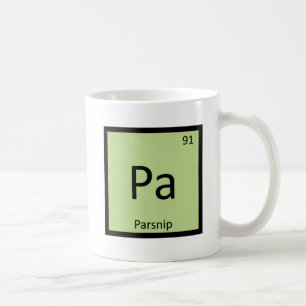 Pa - Pastinaken-Gemüse-Chemie-Periodensystem Kaffeetasse