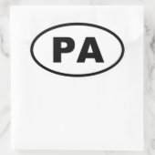 PA Pennsylvania Ovaler Aufkleber (Tasche)