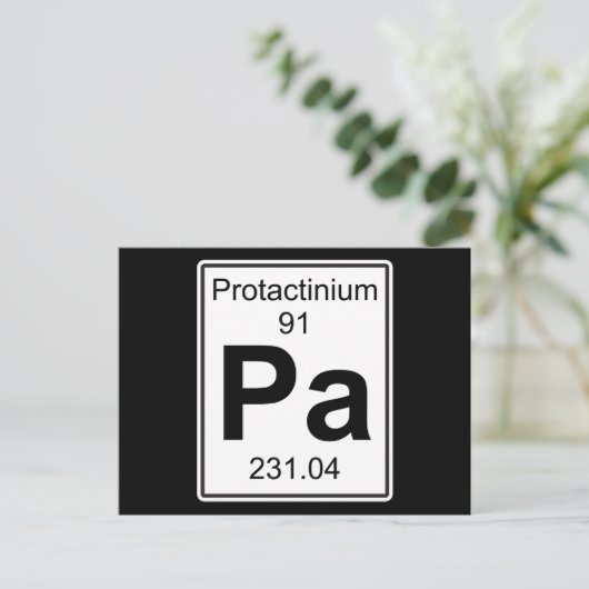 Pa - Protactinium Postkarte (Stehend Vorderseite)