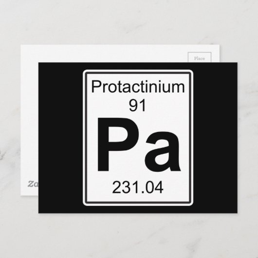 Pa - Protactinium Postkarte (Vorne/Hinten)