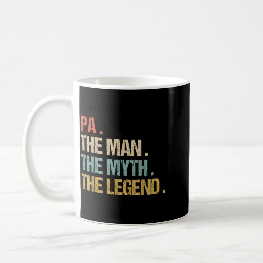 Pa The Man Myth Legend Shirt Funny Father Dad Chri Kaffeetasse (Links)