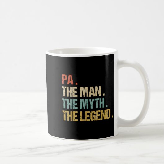 Pa The Man Myth Legend Shirt Funny Father Dad Chri Kaffeetasse (Rechts)