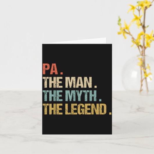 Pa The Man Myth Legend Shirt Funny Father Dad Chri Karte (Gelbe Blume)