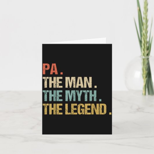Pa The Man Myth Legend Shirt Funny Father Dad Chri Karte (Vorderseite)