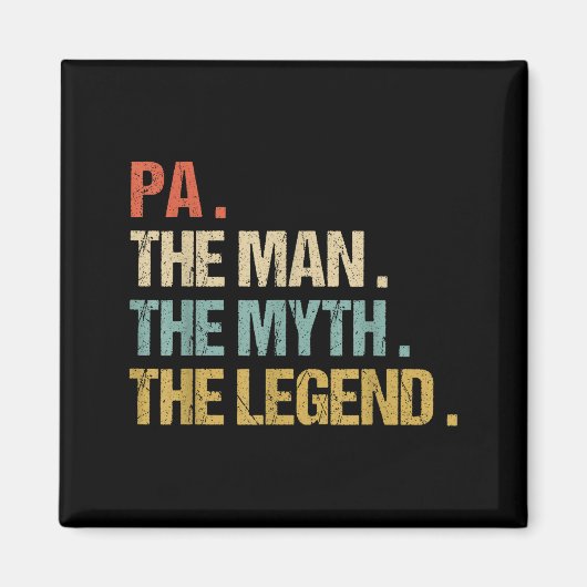 Pa The Man Myth Legend Shirt Funny Father Dad Chri Magnet (Vorne)