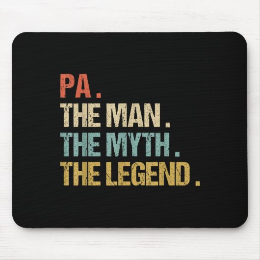Pa The Man Myth Legend Shirt Funny Father Dad Chri Mousepad (Vorne)