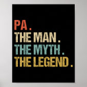 Pa The Man Myth Legend Shirt Funny Father Dad Chri Poster (Vorne)