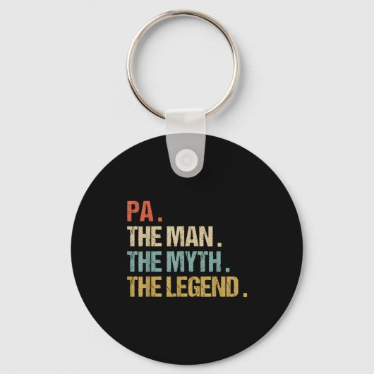 Pa The Man Myth Legend Shirt Funny Father Dad Chri Schlüsselanhänger (Vorderseite)