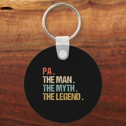 Pa The Man Myth Legend Shirt Funny Father Dad Chri Schlüsselanhänger (Vorderseite)
