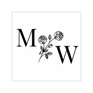 Paar 2 Anfangsbuchstaben Monogramm Langstielige Ro Permastempel