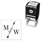 Paar 2 Anfangsmonogramm mit Liebespfeil-Abstandsha Permastempel (Beispiel)