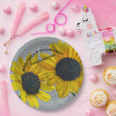 Paar 2 Hochzeitssonnenblumen Pappteller (Party)