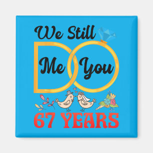 Paar 67. Hochzeitstag 67 Jahre verheiratet Magnet