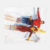 Paar-Abfahrtskilauf Fleecedecke (Vorderseite (Horizontal))