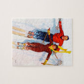 Paar-Abfahrtskilauf Puzzle (Horizontal)