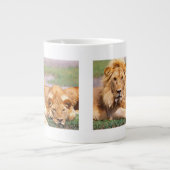 Paar Afrikanischer Löwen, Panthera leo, Tansania Jumbo-Tasse (Vorderseite)