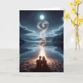 Paar am Campfeuer mit Herz Karte (Gelbe Blume)