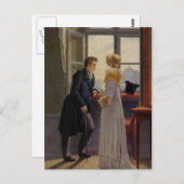 Paar am Fenster Postkarte (Vorne/Hinten)