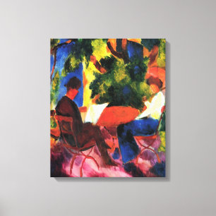 Paar am Gartentisch von August Macke Leinwanddruck