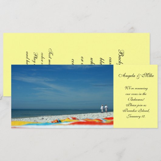 Paar am Sandy Beach Einladung (Vorne/Hinten)