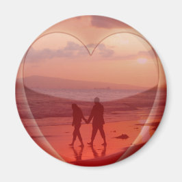 Paar am Strand Valentine Magnet