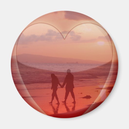 Paar am Strand Valentine Magnet (Vorne)