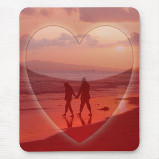 Paar am Strand Valentine Mousepad (Vorne)